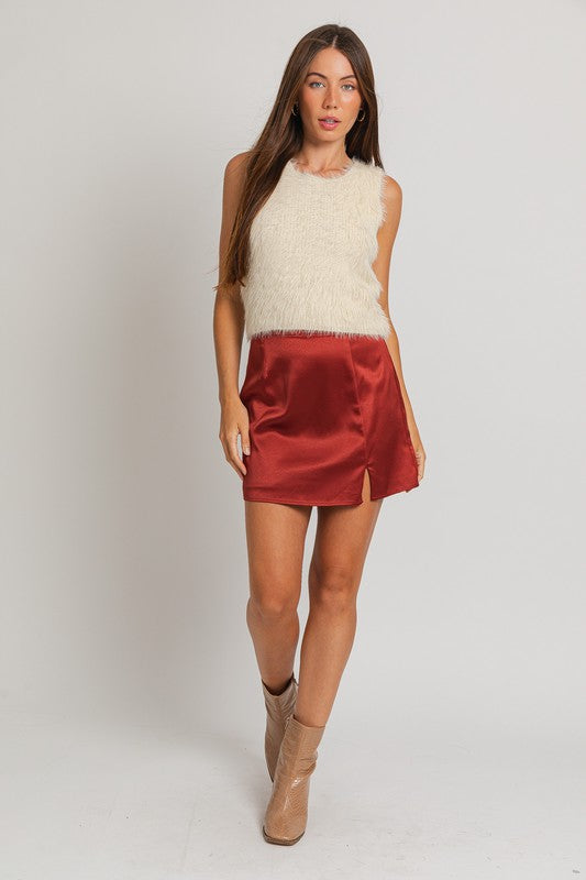 Holly Point Slit Mini Skirt