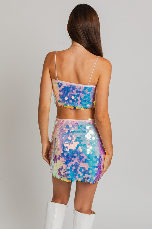 Mermaid to Dance Festival Sequin Crop Top