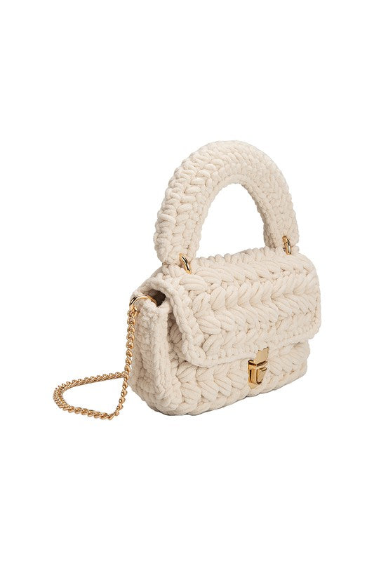 Melie Bianco Avery Top Handle Chenille Knit - Ivory