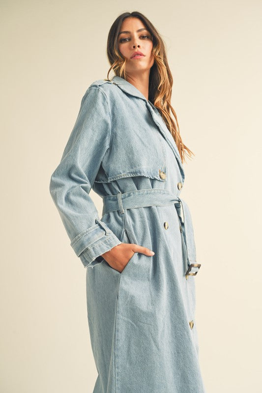 Baker Street Denim Trench Coat