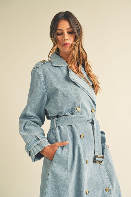 Baker Street Denim Trench Coat