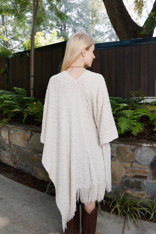 Cozy Open Front Tassel Shawl - Final Sale