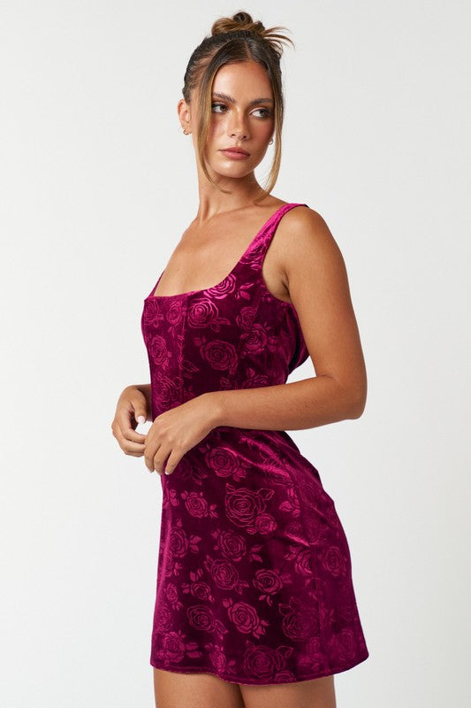 velvet crush bodycon dress "Velvet Crush" Midi Stretch Sequin Velvet Bodycon Dress in Red