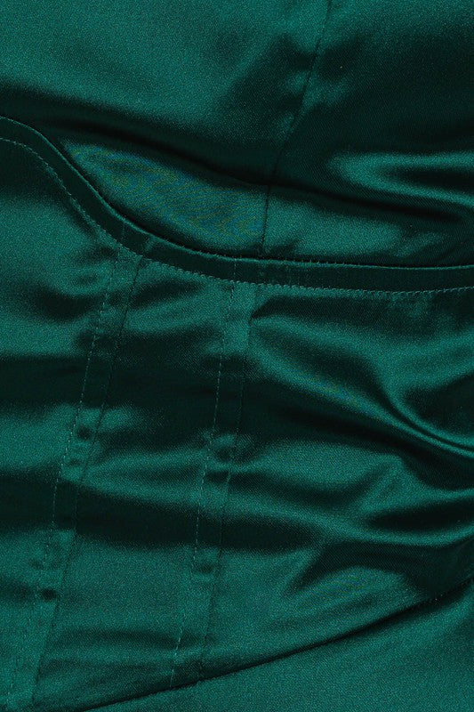Forevergreen Off Shoulder Corset Mini Dress - Final Sale