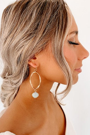 Mint Stone Drop Earrings
