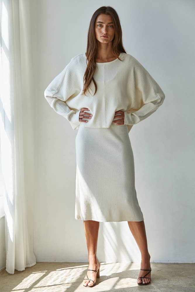 Cozy Intentions Ribbed Knit Sweater Top