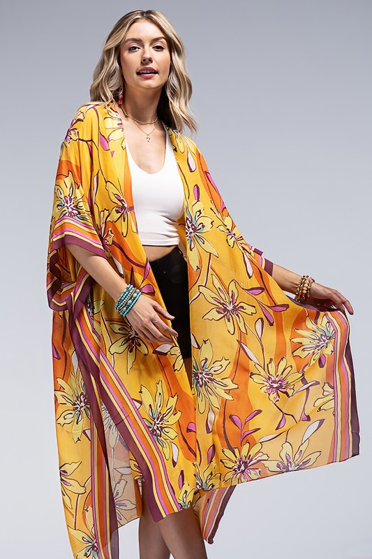 Sundial Open Front Kimono