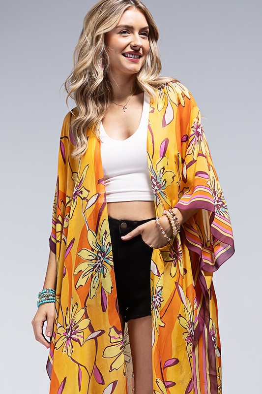 Sundial Open Front Kimono