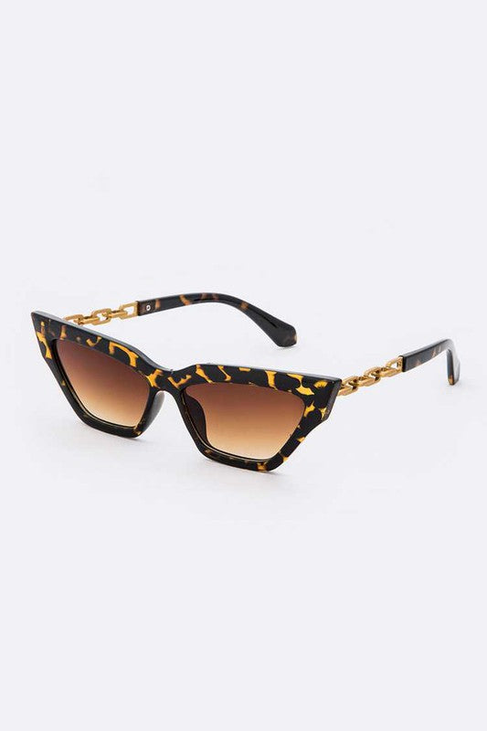 Retro Vibe Cat Eye Chain Link Sunglasses - Final Sale