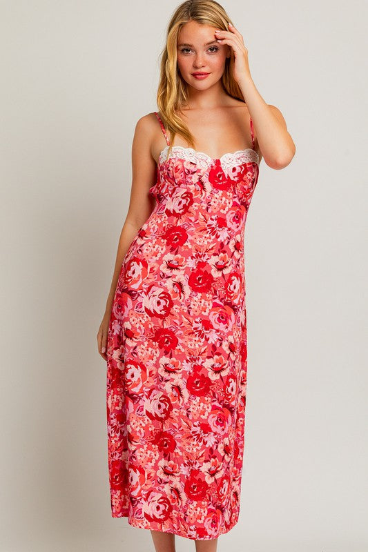 In Love With Me Floral Printed Midi Dress