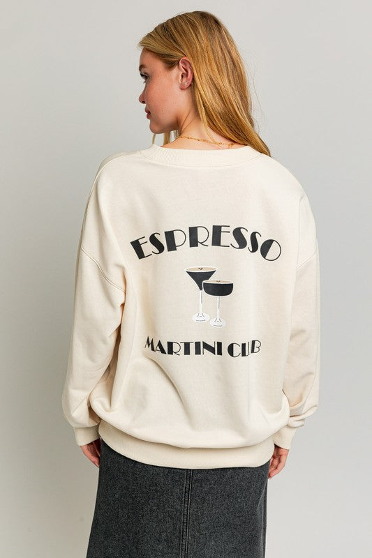 Espresso Martini Club Oversized Pullover Sweatshirt