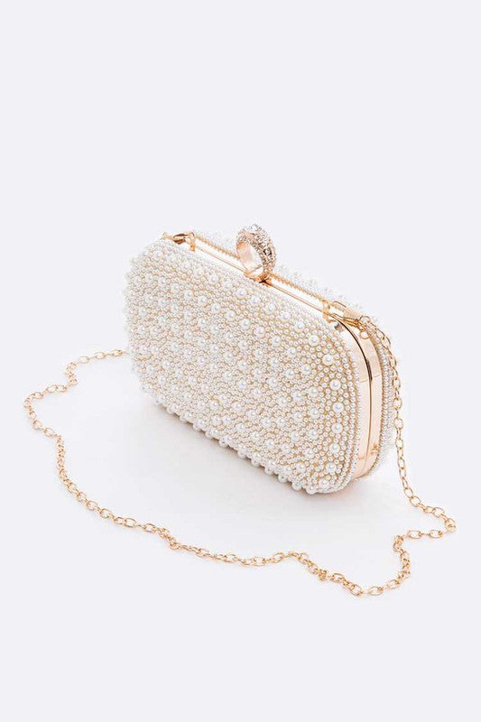 Pearl Statement Convertible Box Clutch