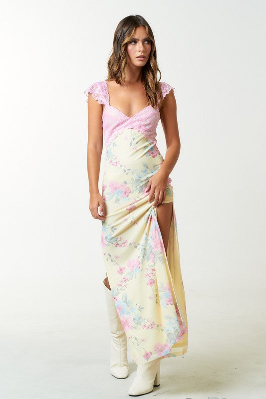 long mesh floral dress Apeach Womens Sheer Floral Embroidered Fairy Maxi Mesh Dress Size S Garden Party
