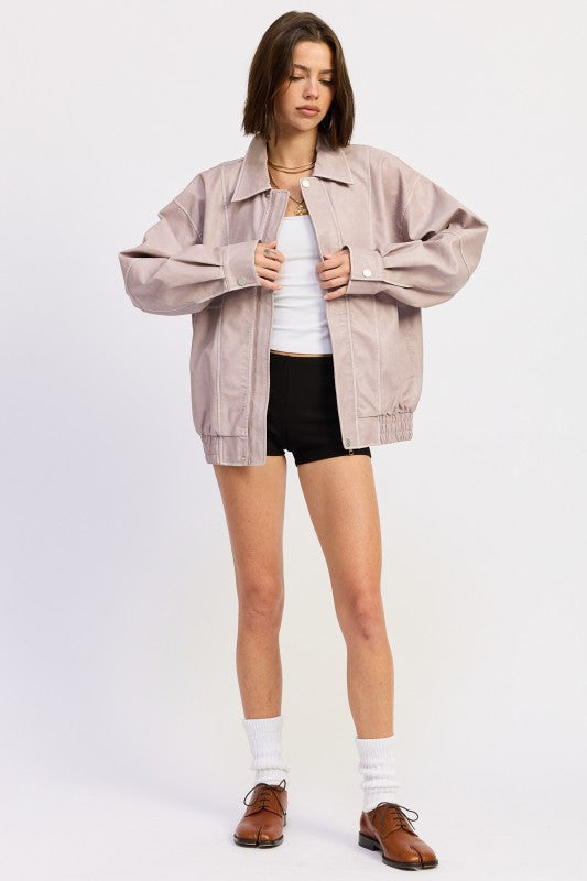 Shes It Oversized Bomber Jacket