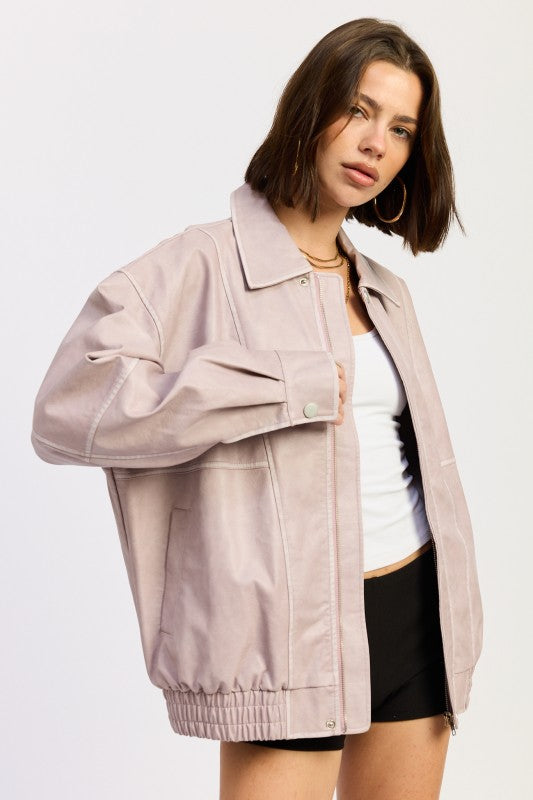 Shes It Oversized Bomber Jacket