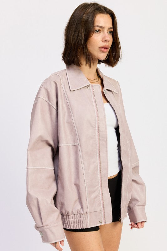 Shes It Oversized Bomber Jacket