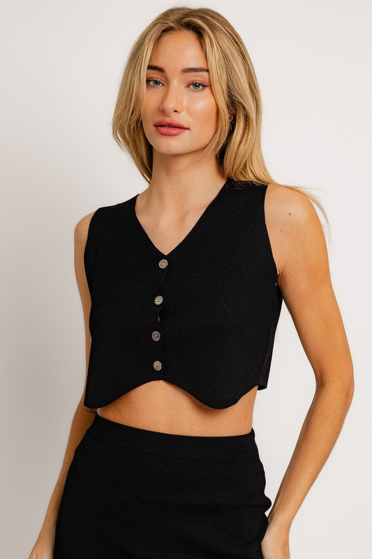 The Weather Is Sweater Cropped Vest
