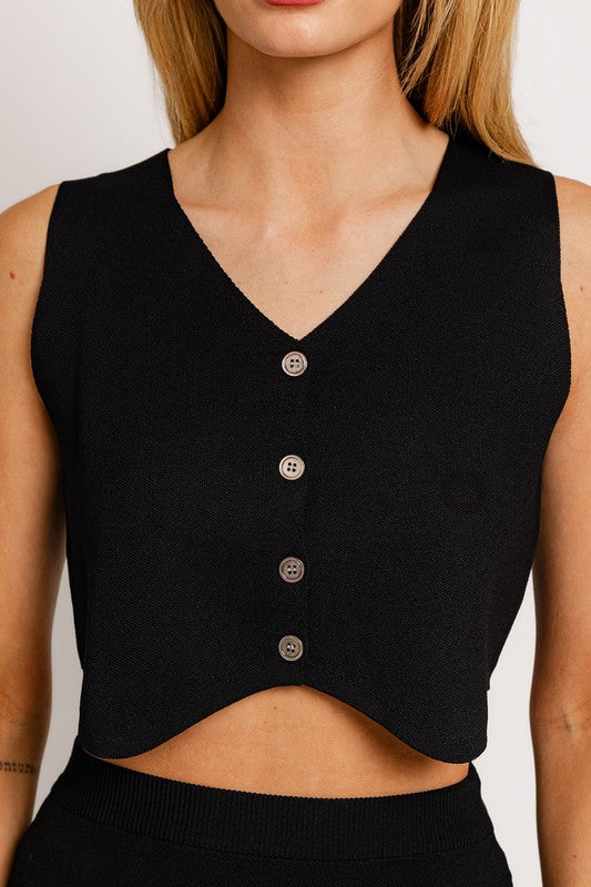 The Weather Is Sweater Cropped Vest