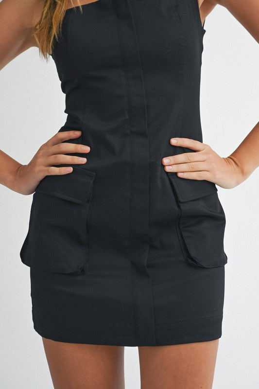 Always Classy Cargo Mini Dress Final Sale / Black / S Always Classy Cargo Mini Dress Final Sale / Black / S