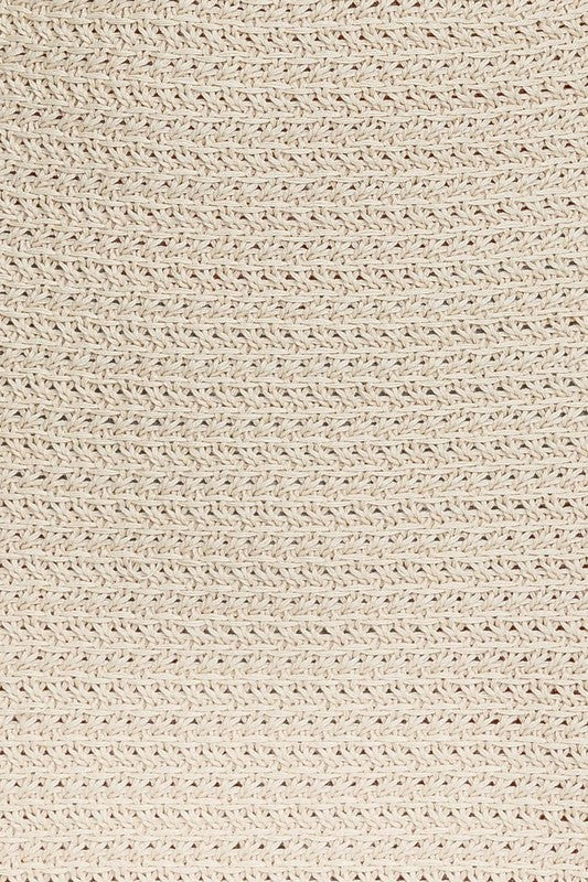 Bali Square Neck Sleeveless Crochet Midi Dress