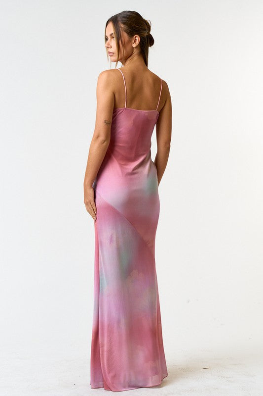 Tie Dye Maxi Dress Pink/Blue / L Tie Dye Maxi Dress Pink/Blue / L