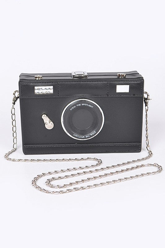 Iconic Camera Box Clutch Crossbody Bag