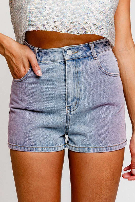 Cotton Candy Dyed Denim Shorts