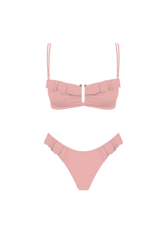 Pink Sands Two Piece Ruffle Bikini