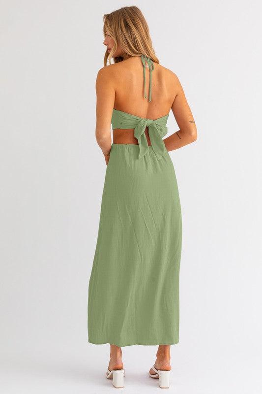 Weekend In Napa Halter Maxi Dress