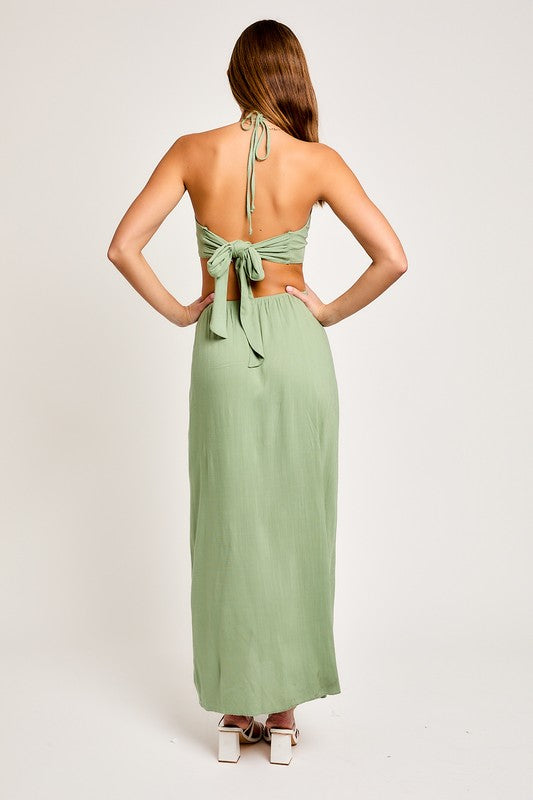 Weekend In Napa Halter Maxi Dress