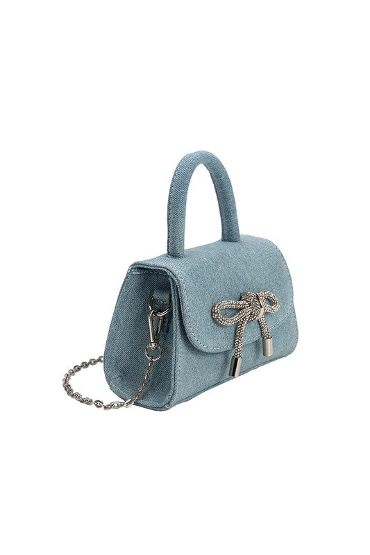 Melie Bianco Sabrina Denim Mini Top Handle Bag