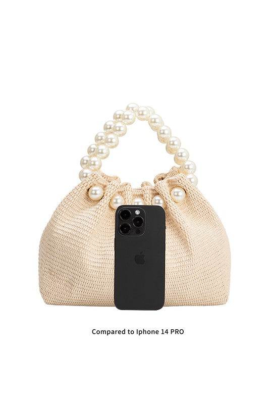 Melie Bianco Josie Straw Mini Top Handle Bag