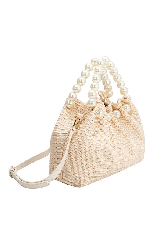 Melie Bianco Josie Straw Mini Top Handle Bag