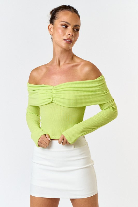 Elegant Off Shoulder Long Sleeve Top