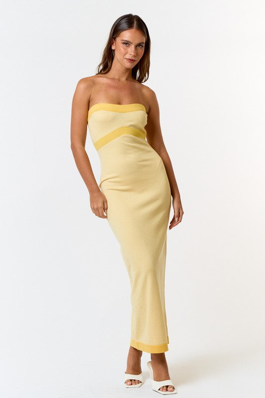 PREORDER - Bold Borderline Tube Maxi Dress