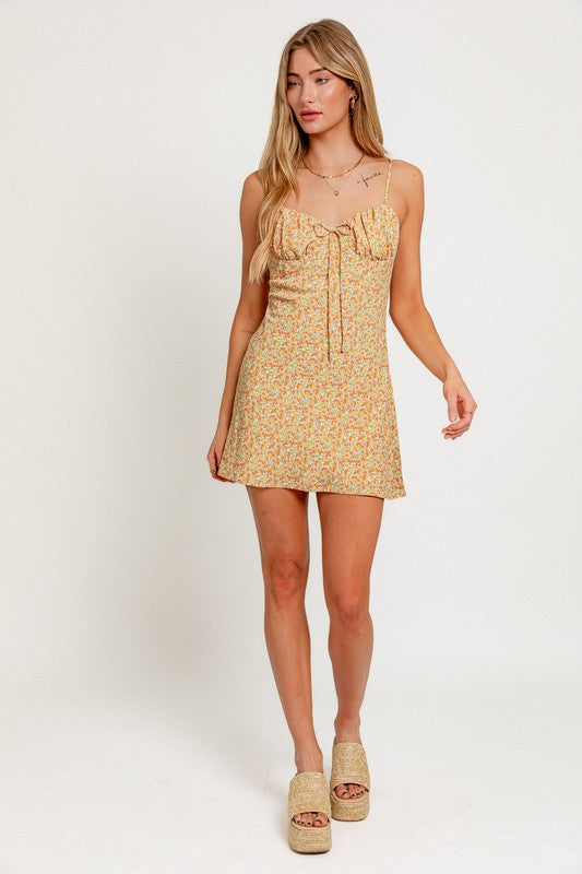 Island Time Floral Ruched Mini Dress