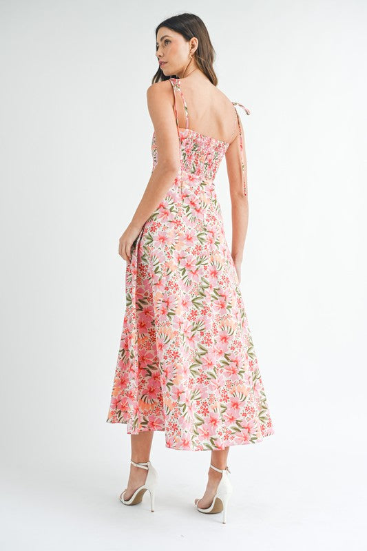 Luncheon By The Sea Floral Midi Dress