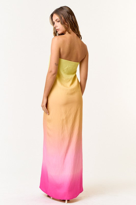 PREORDER - Sherbert Dip Dye Tube Maxi Dress
