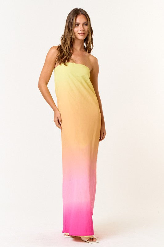PREORDER - Sherbert Dip Dye Tube Maxi Dress