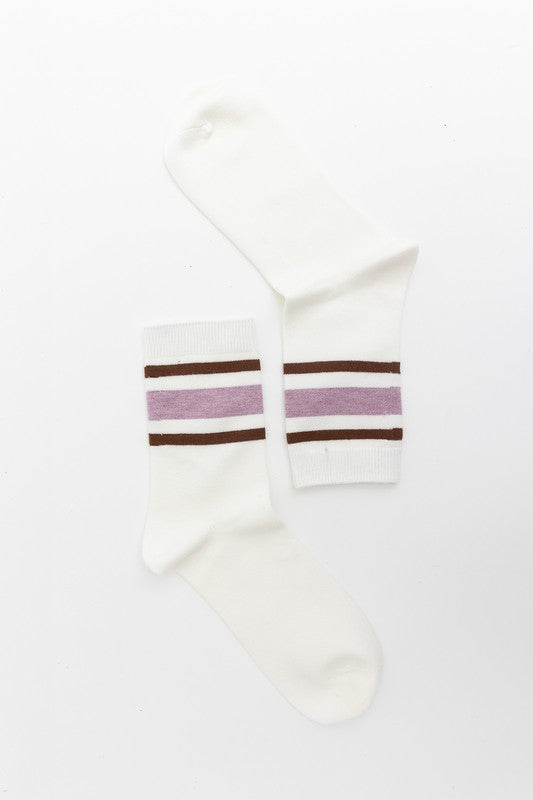 Retro Stripe Style Crew Socks