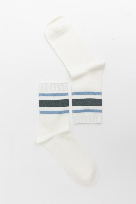 Retro Stripe Style Crew Socks