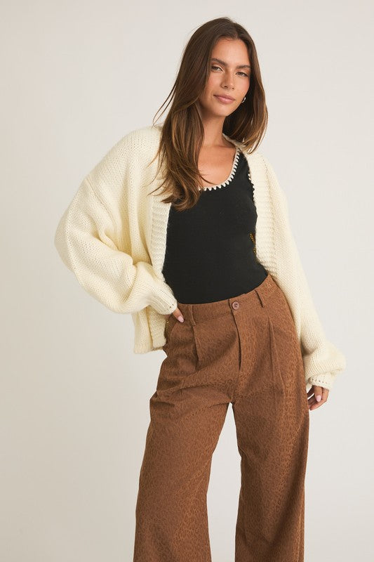 Lanelle Open Front Boxy Cardigan