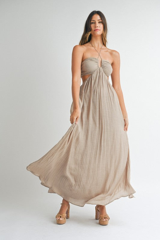 Coastal Sands Halter Maxi Dress - Final Sale