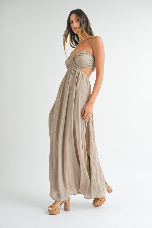 Coastal Sands Halter Maxi Dress - Final Sale