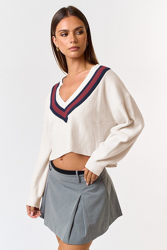 PREORDER - The Feels Cropped Varsity Sweater