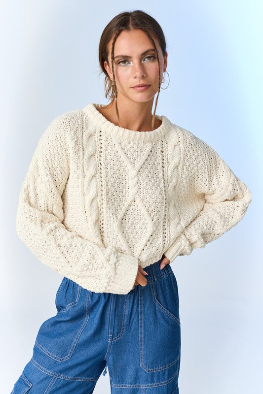 Cutting Edge Cable Knit Sweater