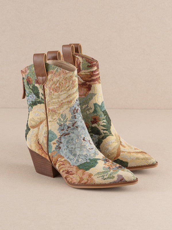 Garden Stroll Brocade Western Bootie