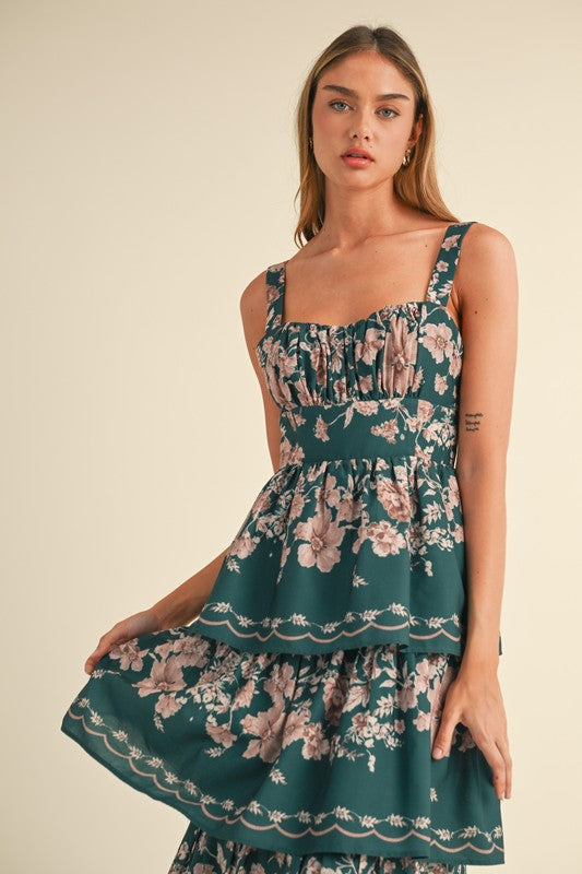 Cadence Floral Tiered Maxi Dress