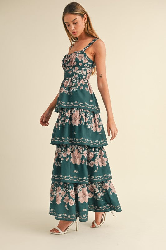 Cadence Floral Tiered Maxi Dress