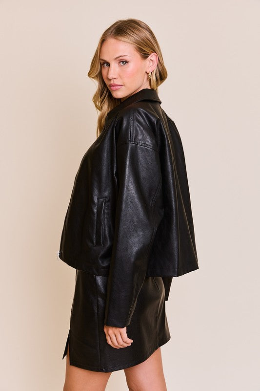 Swept Away Faux Leather Jacket